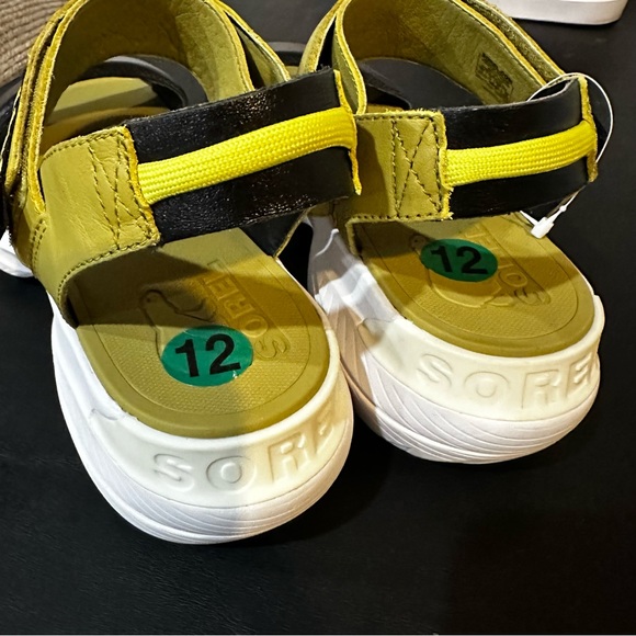 NWOT Sorel Explorer Blitz Stride Leather Sandal Olive - Picture 7 of 8